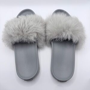 UGG Royale Slides in a gray colorway